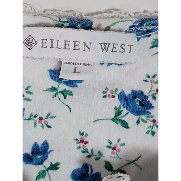 Eileen West Floral Nightgown Large Boho Ballet Cottagecore Lace Ribbon Trim Trad - Picture 3 of 5